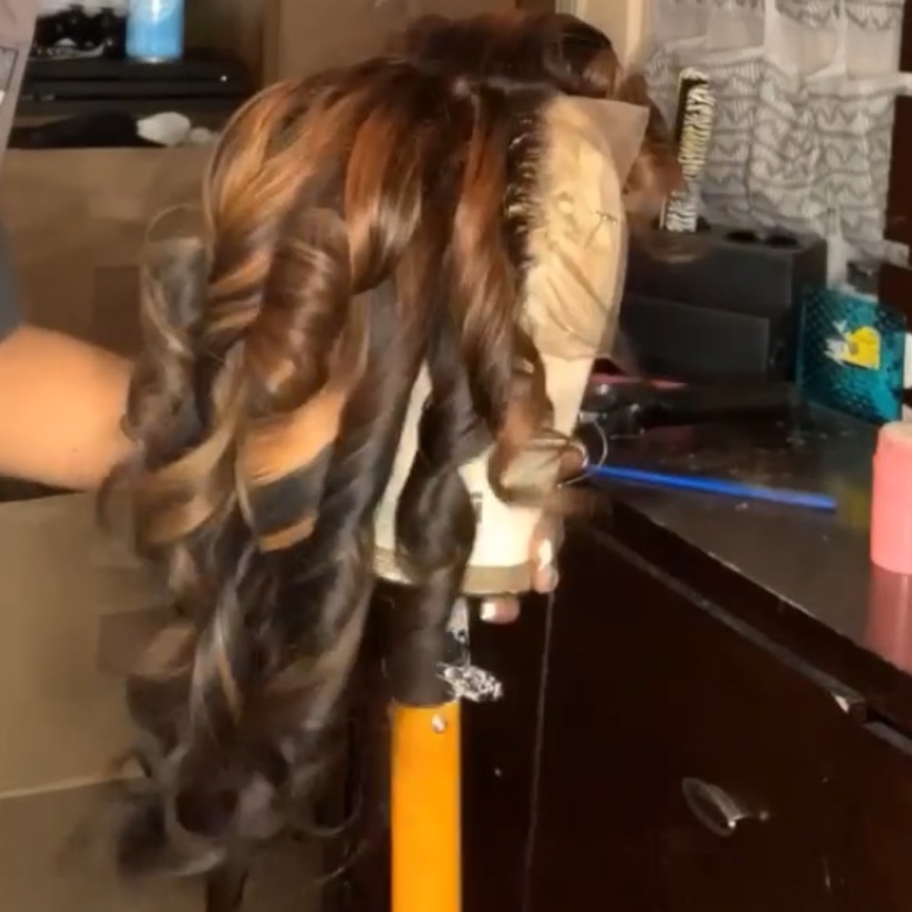 FRONTAL WIG Color, Bleached knots, Plucked